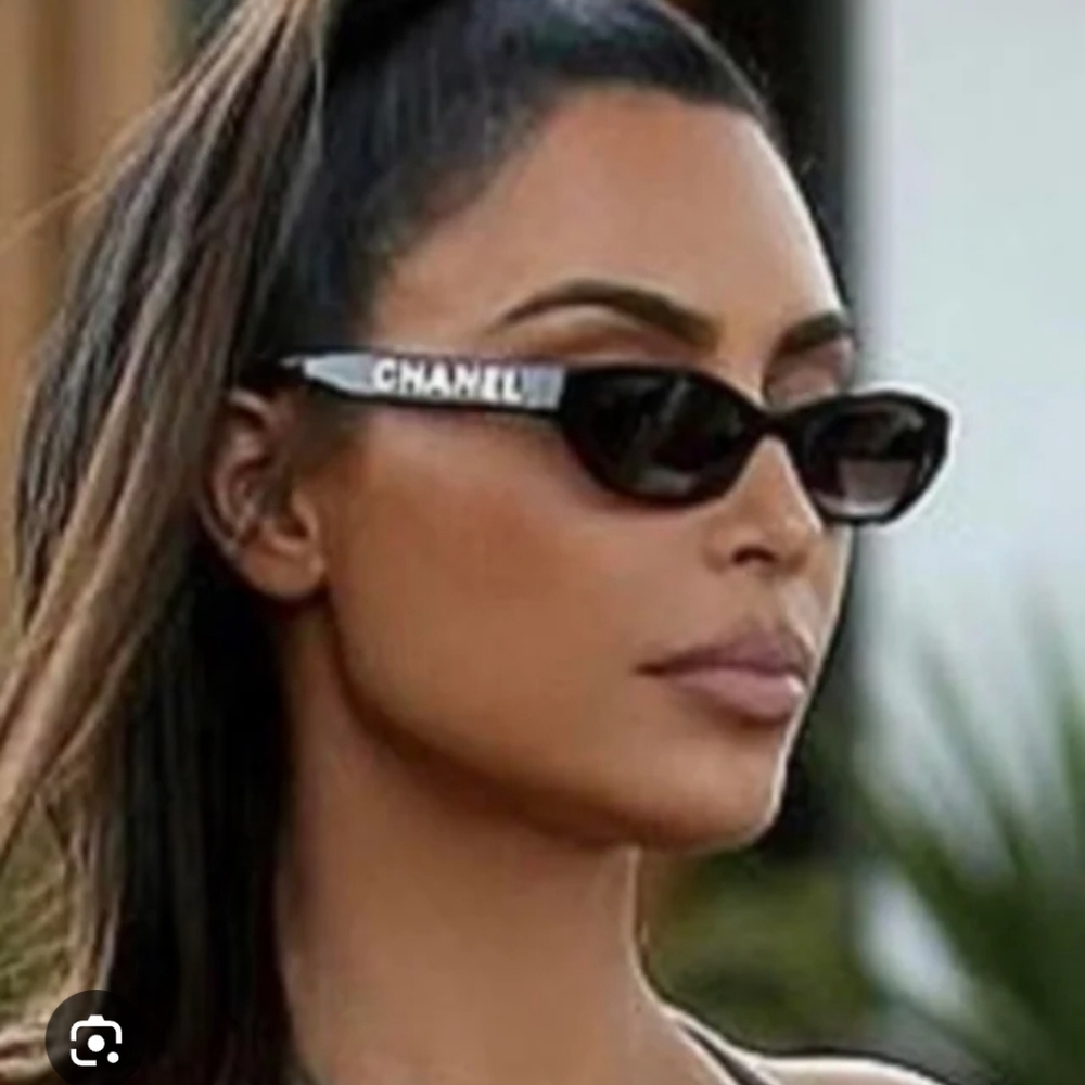 CHANEL RECTANGLE 71280A s1746 Silver Trendy Sunglasses Y2K - Picture 2 of 16